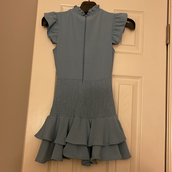 Miss Behave new with tags high neck smocked ruffle dress Selena tween size 10 - Picture 2 of 3
